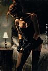 Fabian Perez MEDIAS NEGRAS painting